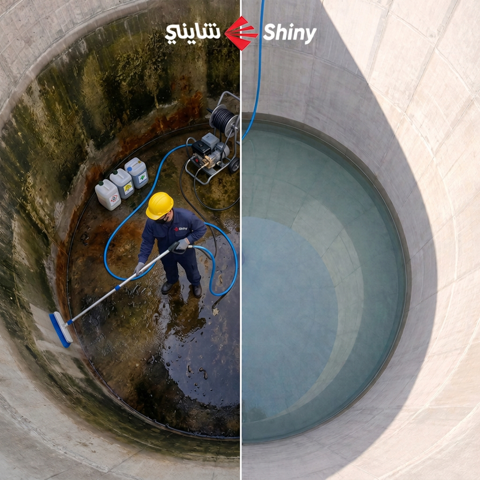 تنظيف وتعقيم خزانات المياه التجارية